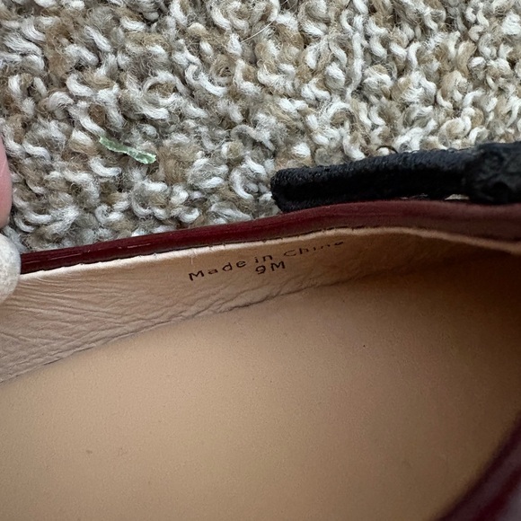 Kate Spade Patent Leather Ballet Burgandy with a Black Bow - Picture 9 of 9